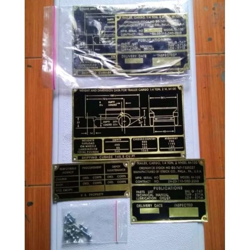Data Plate Anhang / Trailer / Gandengan - Emblem Plat Data Trailer Cargo Stiker Emblem Data Anhang M