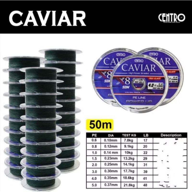 PE CENTRO CAVIAR X8 50M
