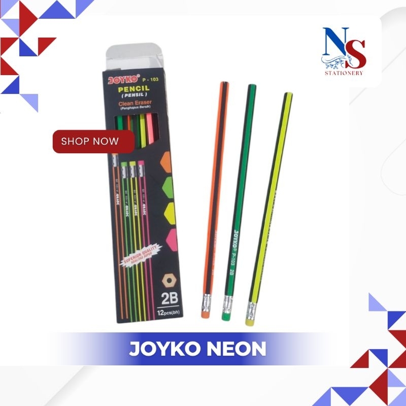 

Pensil joyko neon ada penghapus - pensil joyko