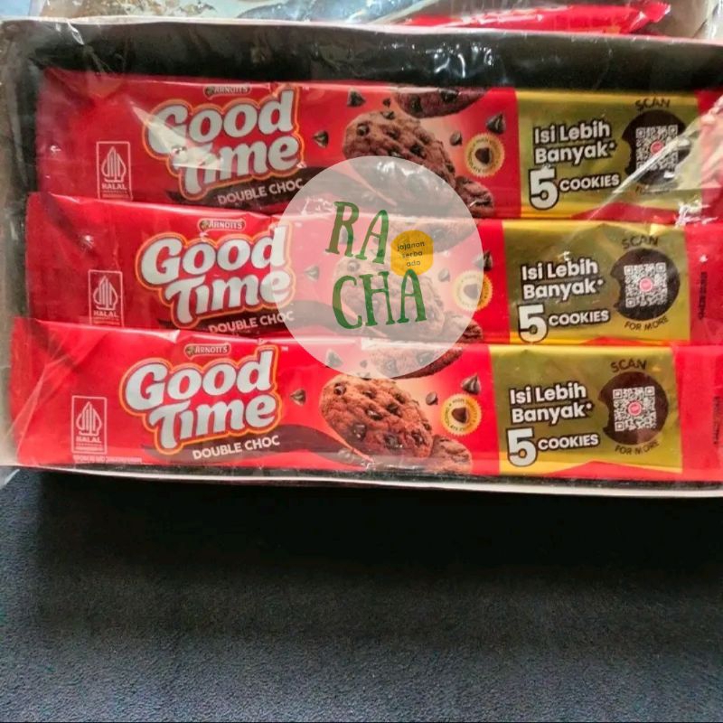 

1 PACK GOOD TIME COOKIES DOUBLE CHOCO ISI 12 SACHET