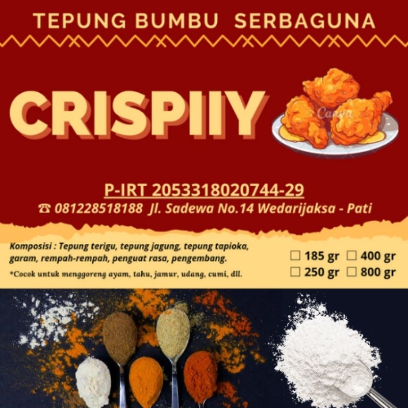 

TEPUNG KENTUCKY/ TEPUNG BUMBU SERBAGUNA/ TEPUNG AYAM GORENG KENTUCKY 250g 500g 1kg