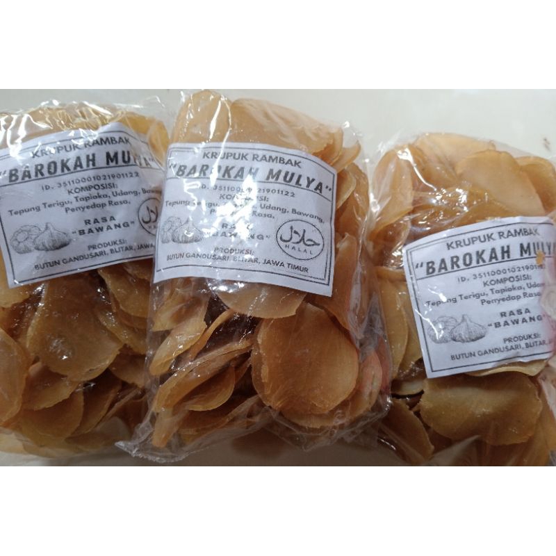 

kerupuk rambak / kerupuk rambak rasa bawang / kerupuk rambak mentah / kerupuk rambak gurih dan renyah / kemasan 160 gram