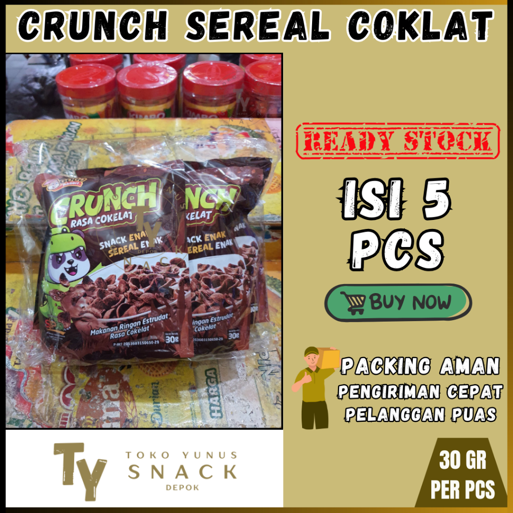 

CRUNCH SEREAL COKLAT 1 PACK ISI 5PCS @30GR