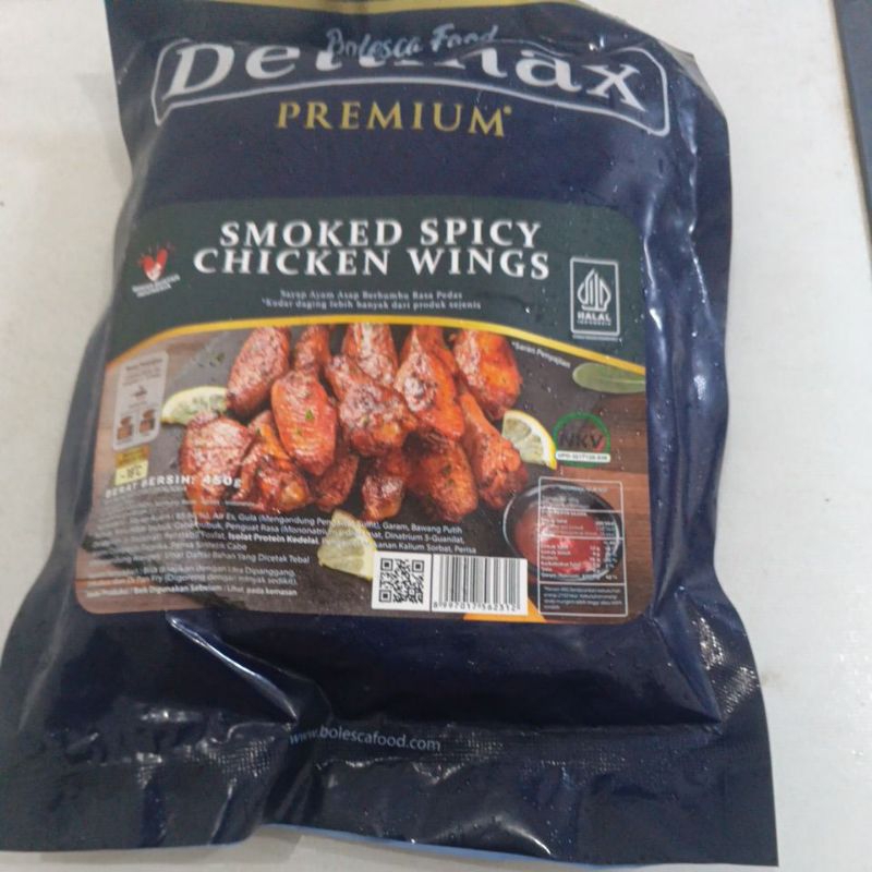 

Delimax Smoked Spicy chicken Wings premium 450 gram