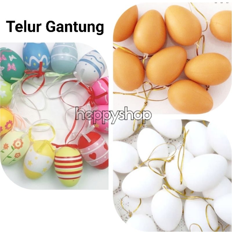 Telur Plastik Gantung Warna, Telur Paskah Gantung