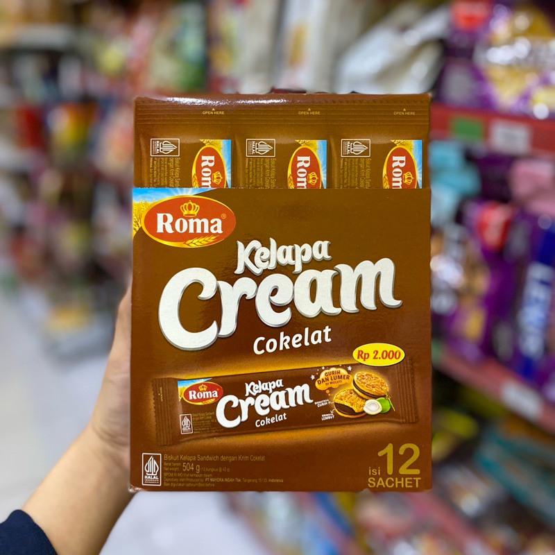 

Roma Kelapa Cream Cokelat 504gr Isi 12 Bungkus