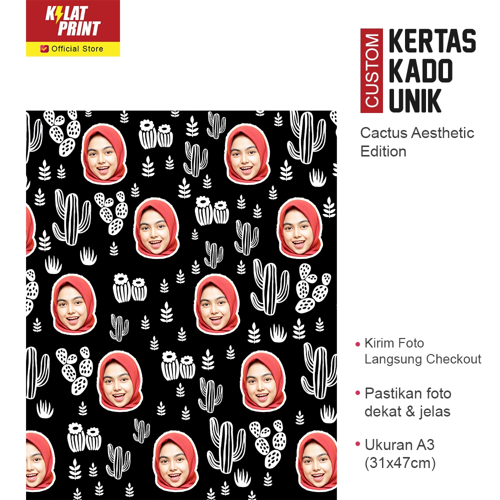 

Custom Kertas Kado Muka Kado Ulang Tahun Unik Cacti Aesthetic Edition