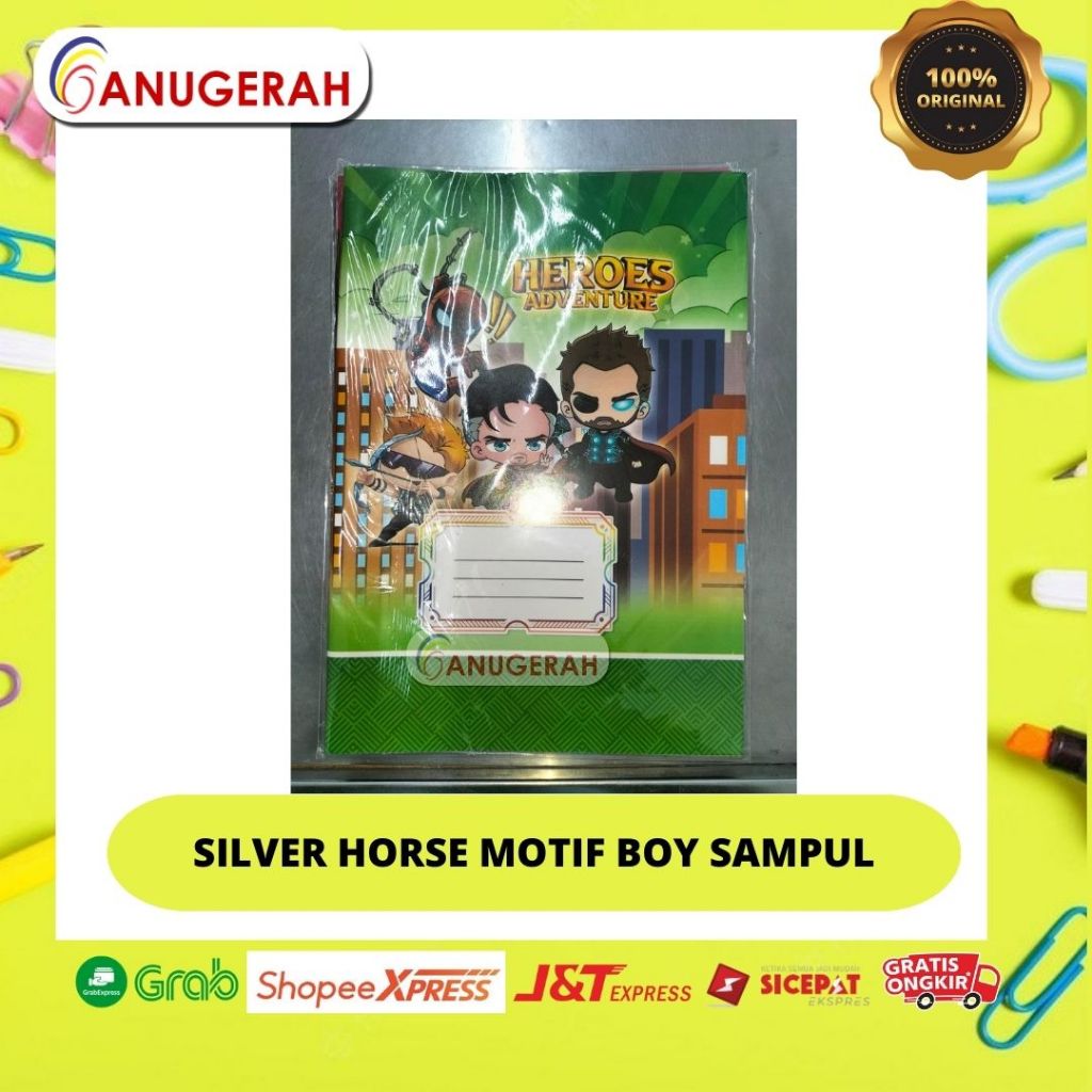 

SILVER HORSE MOTIF BOY/COWOK SAMPUL BUKU QUARTO/KWARTO (PACK)
