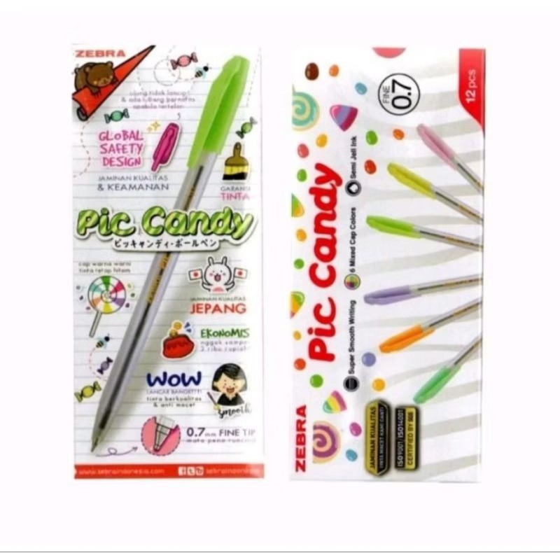 

Pulpen Zebra Pic Candy 0.7mm Fine Tinta Hitam Harga Per Lusin
