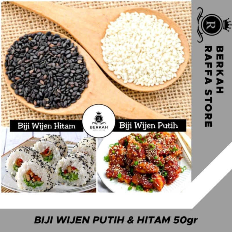 

BIJI WIJEN HITAM 50g / BIJI WIJEN PUTIH 50g / BIJI WIJEN MENTAH / RAW SESAME SEED