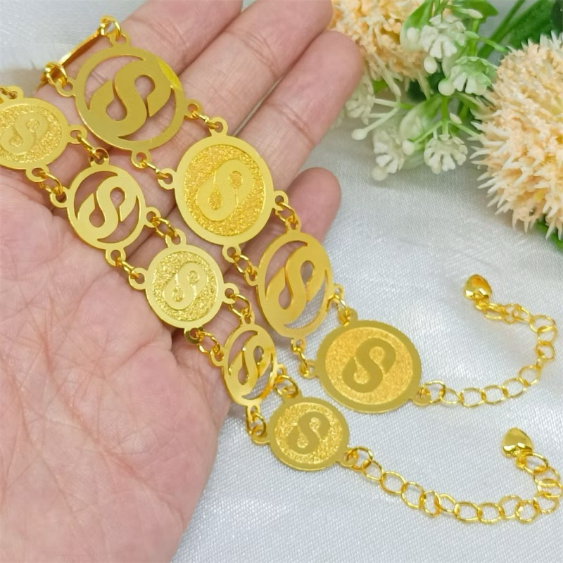 gelang rantai bola koin S gelang wanita gold