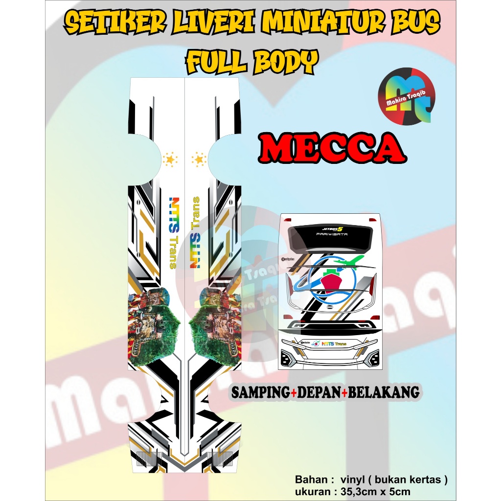 STIKER LIVERY MINIATUR BUS PLASTIK
