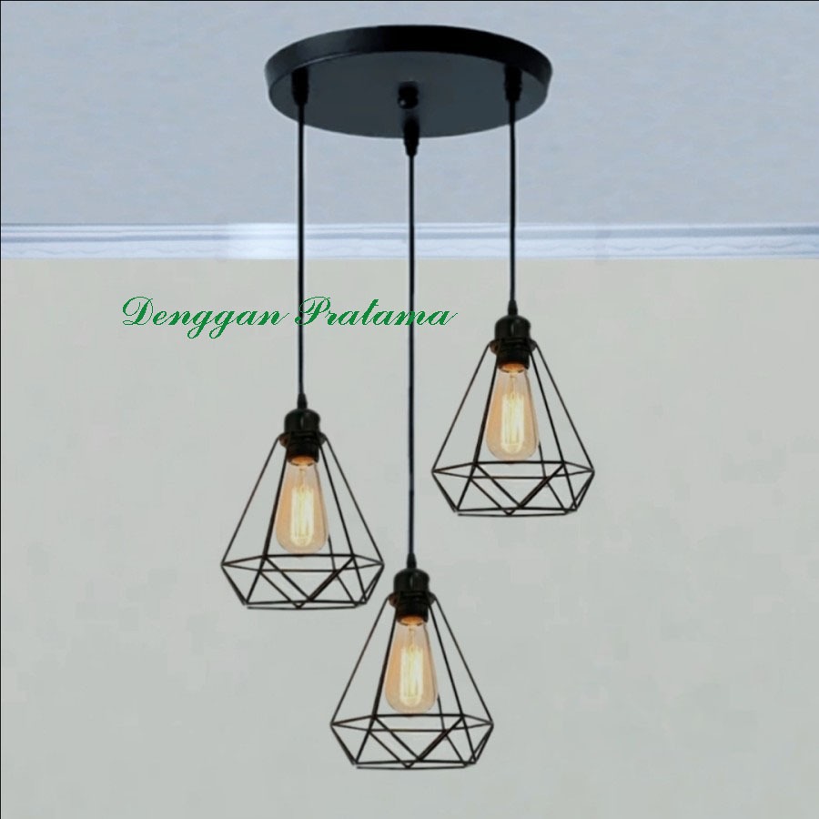 Lampu Hias Gantung Minimalis Cantik 3 Fitting