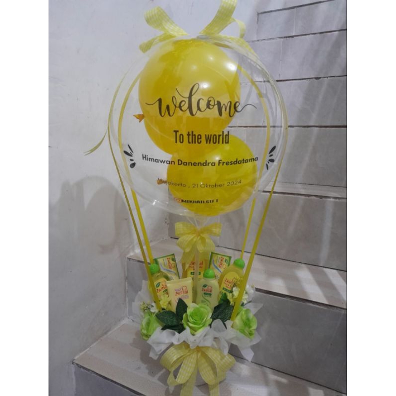 BUKET BALON / BUCKET BALON / BUKET PERLENGKAPAN BABY / HAMPERS BABY BORN