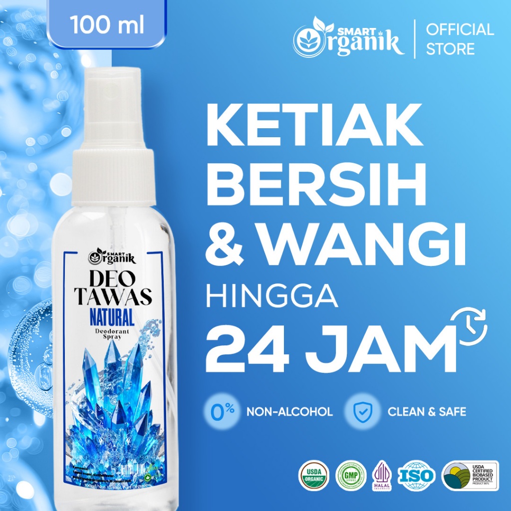 SMART ORGANIK Deodorant Spray Tawas ORIGINAL 100ml | Tawas Spray | Deodorant Spray | Deodorant Tawas