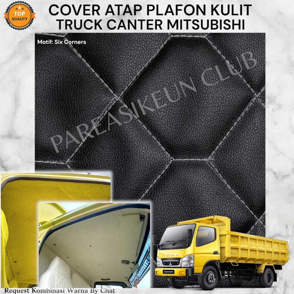 Cover Pelapis Atap Plafon Truck CANTER Mitsubishi Kulit Variasi Interior Aksesoris Motif Corners
