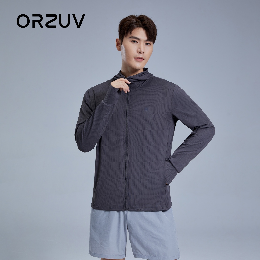 ORZUV Jaket Pria Hoodie Olahraga Anti UV (UPF50+ )