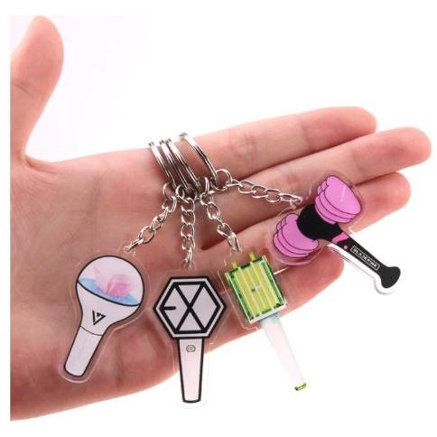 Gantungan Kunci Lightstick Kpop Akrilik untuk Group Korea gantungan kunci bts blackpink exo