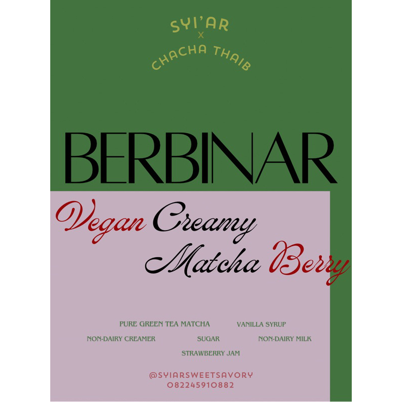 

Vegan Creamy Berbinar Matcha Berry