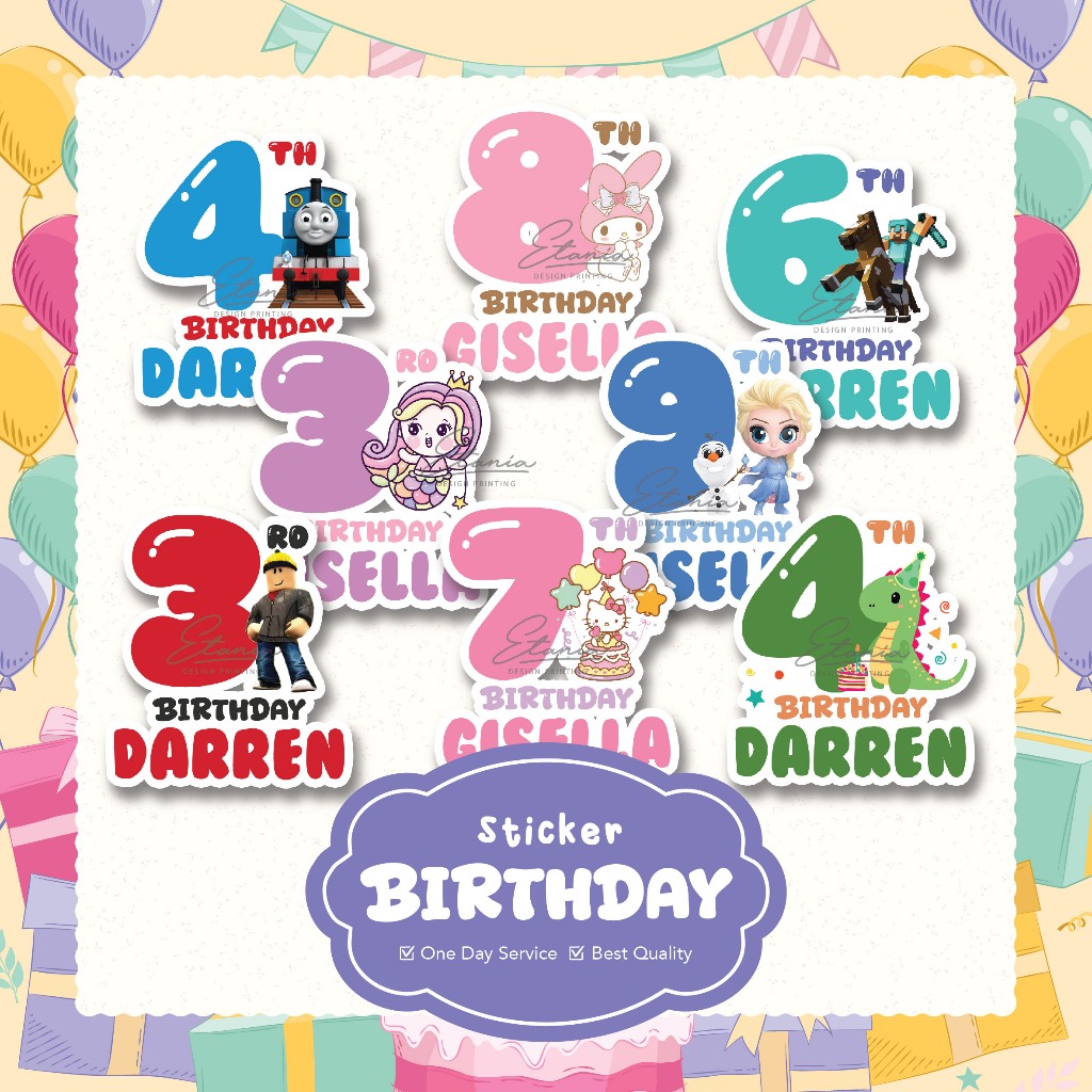 

Stiker Ulang Tahun Anak Sticker Birthday Sticker ultah anak lucu hangtag ultah anak