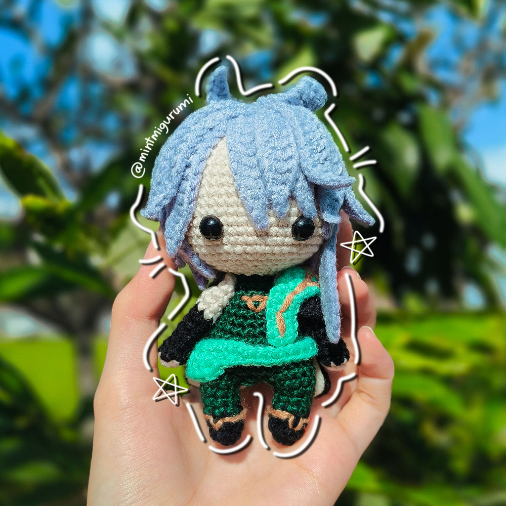 Alhaitham (Genshin Impact) Chibi Doll - Amigurumi / Boneka Rajut
