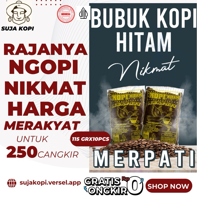 

KOPI BUBUK HITAM 1KG LEBIH MERPATI ISI 10PCS x 115GR TERLARIS GRATIS SENDOK DAN KOPI SACHET SUJAKOPI GROSIR DIJUAL LAGI UNTUNG BANYAK