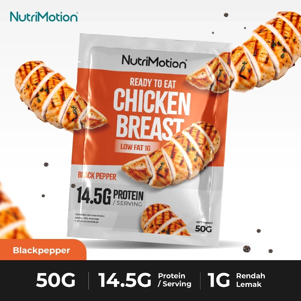 

NutriMotion Ready To Eat Chicken Breast Combo (50g) - Black Pepper - High Protein Low Calorie & Fat Healthy Snack