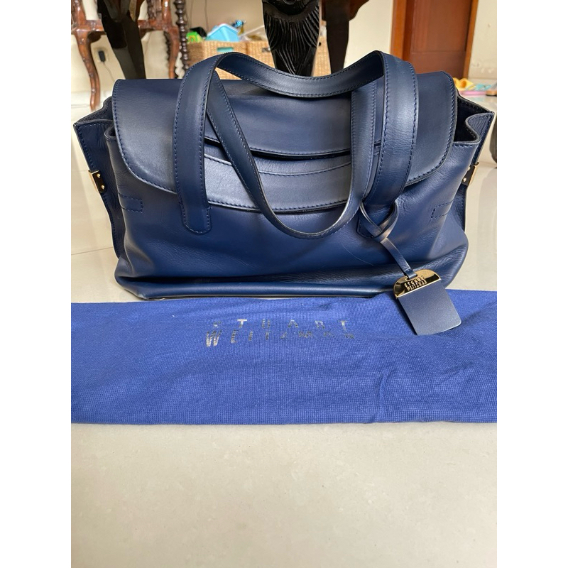 preloved stuart weitzman navy tote bag