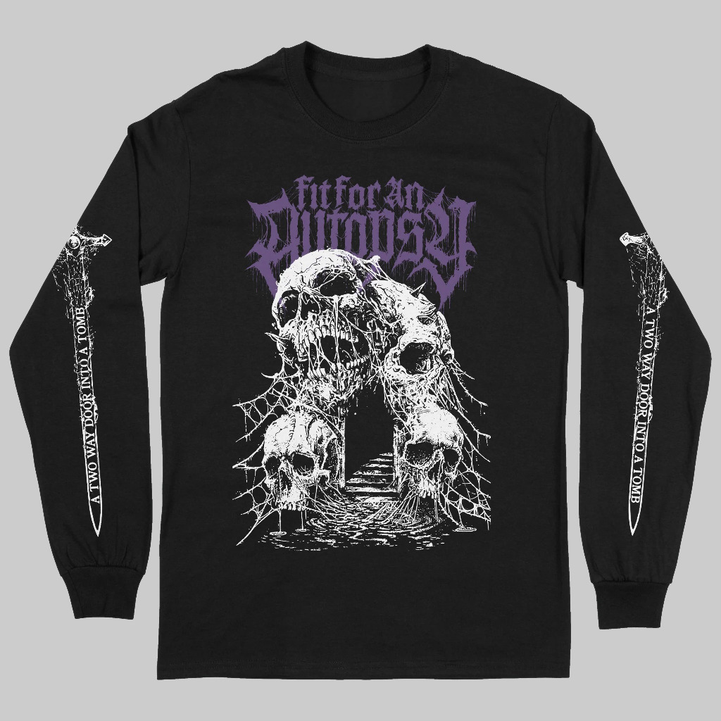 Kaos Musik Deathmetal FIT FOR AN AUTOPSY - TOMB 100% Cotton Asli COMBED 30s Tangan Panjang Rib