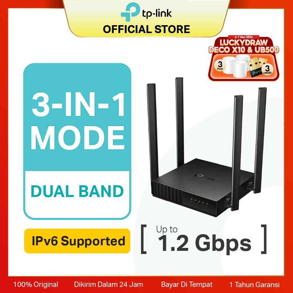 TP-Link Archer C64 | AC1200 WiFi 5 Router | Wireless | Dual Band | Gigabit | Easy Mesh | Archer C54
