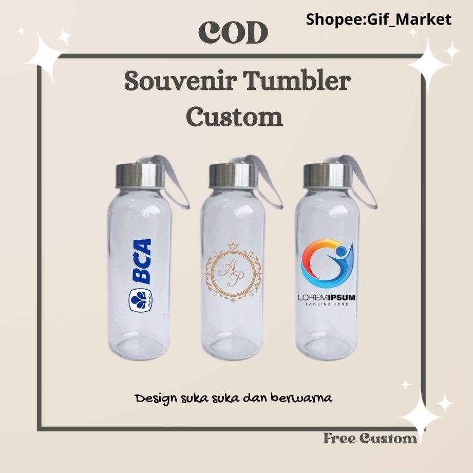 Souvenir Tumbler 420ml + Custum Sablon + Kemas box