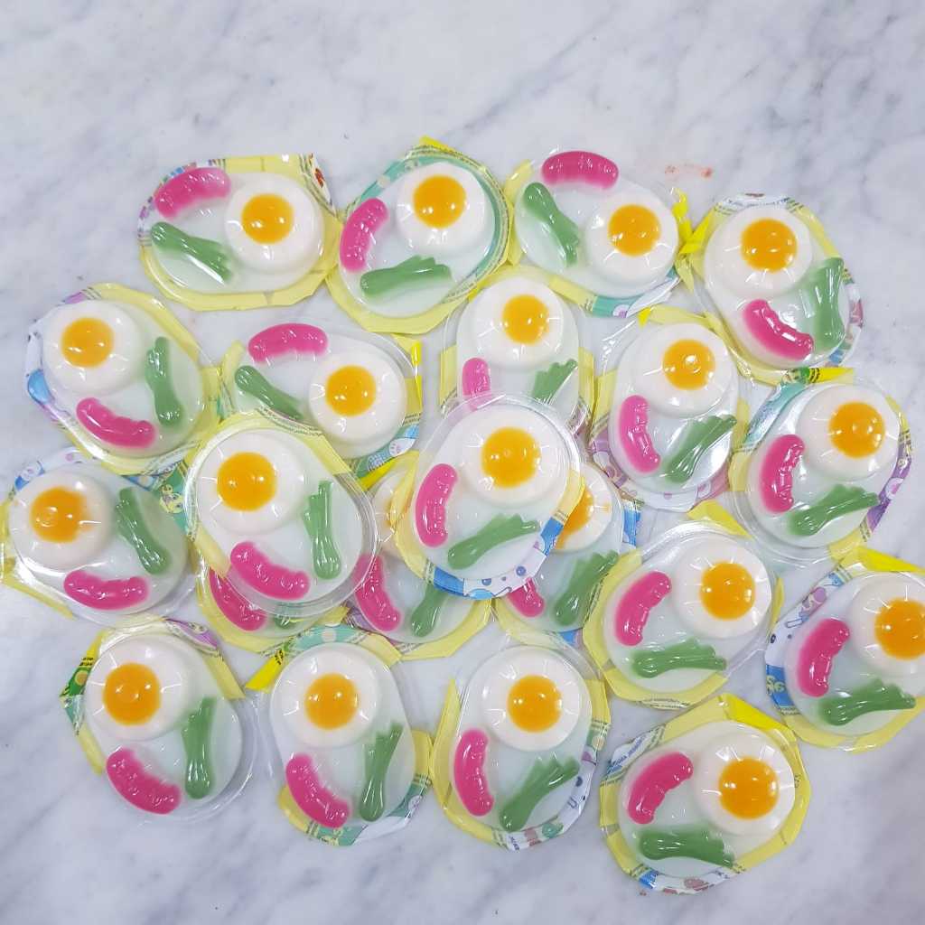 

Jelly Jeli Agar Telur Ceplok dan Sayur Rasa Buah Viral