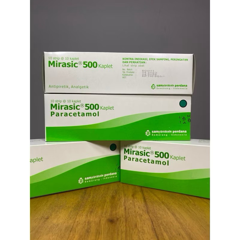 MIRASIC PARACETAMOL 500 MG 10 KAPLET OBAT DEMAM SAKIT KEPALA / GIGI