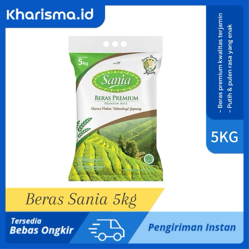 

BERAS SANIA 5KG | Beras Premium Berkwalitas Nasi Pulen Dan Putih Berat 5KG