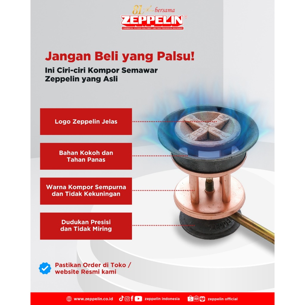 Zeppelin Kompor Gas Semawar High Pressure 201-209 HK