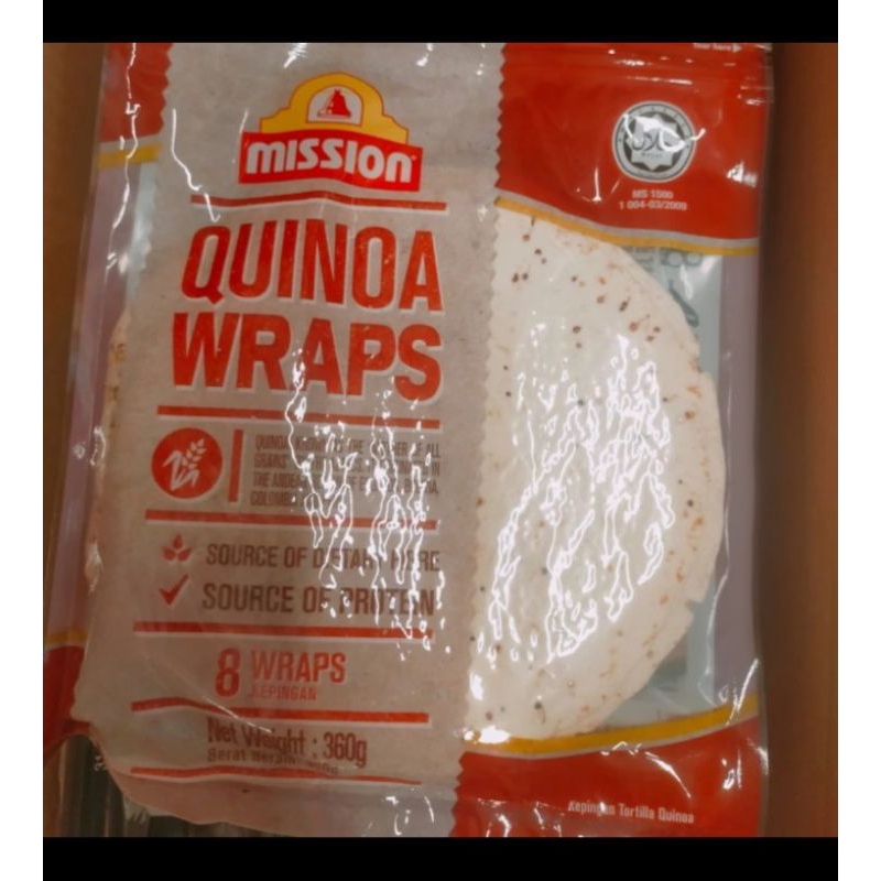 

mission tortilla kulit kebab quinoa wraps isi 8 pcs 360gr