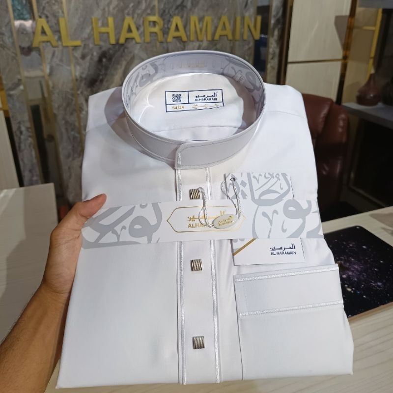 JUBAH GAMIS ALHARAMAIN SEMI WOLL NON MANSET KANCING PREMIUM
