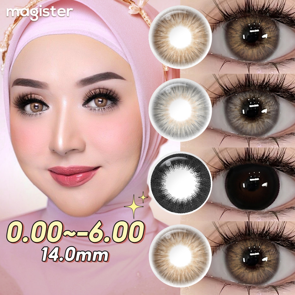 Magister Softlens Minus (-1.00 s/d -6.00) OMG Softlens Black lensa kontak warna diameter 14MM softle