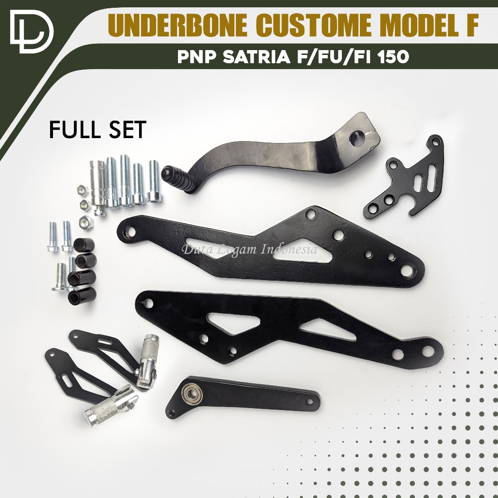 Satu Set Underbone Satria F/Fu/Fi Model F Step Belakang Jalu Lipat / Jalu Teflon Custom Dural CNC V2