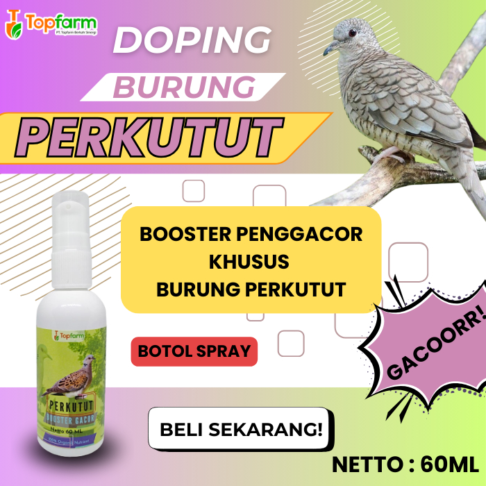 Vitamin Burung Perkutut 60ML/ Obat Perkutut Agar Gacor/ Vitamin Perkutut Super Gacor/ Booster Burung