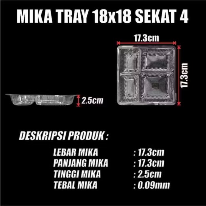 Mika Sekat 4 dan Mika Sekat 5 untuk Kotak Nasi /Mika Kotak Nasi / Mika Dus Nasi / Mika Sekat Kotak N