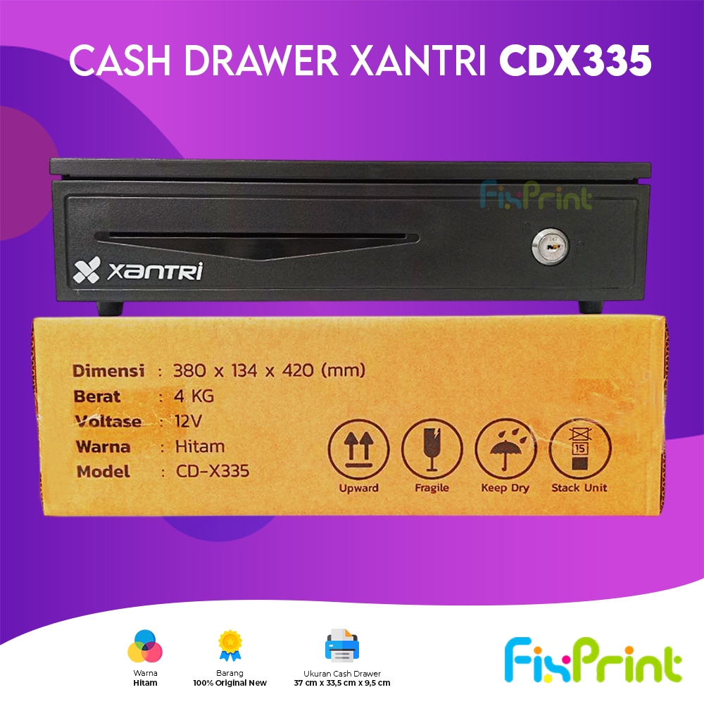 FixPrint Cash Drawer Uang Laci Kasir IWare CD-408 CD330 Xantri CDX405 CDX335 Black White RJ11
