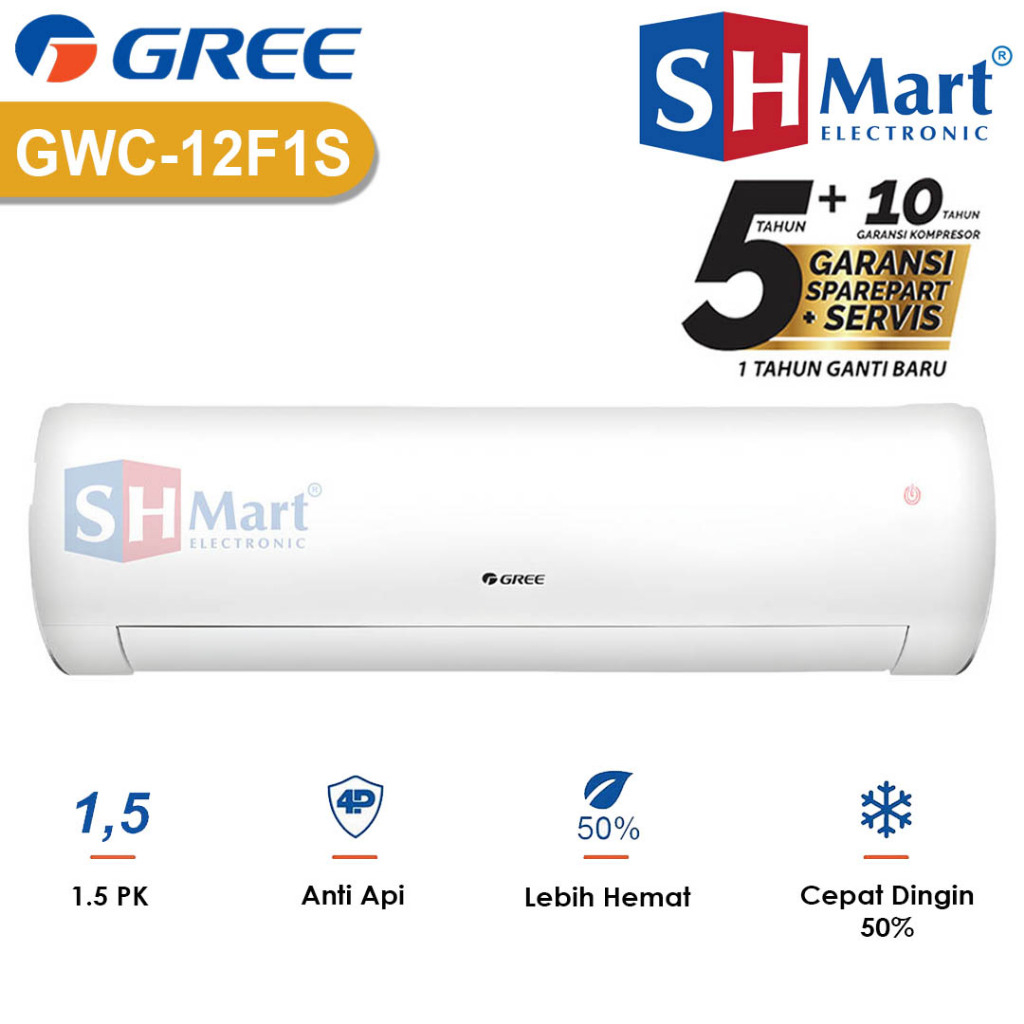 AC GREE 1,5 PK INVERTER GWC-12F1S /12F1 WHITE PEARL GARANSI RESMI (MEDAN)