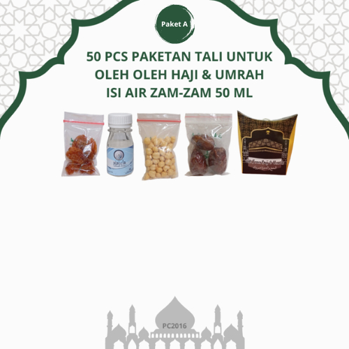 

paketan hemat tali untuk oleh oleh haji dan umroh 50 pcs (isi air zamzam 50 ml)