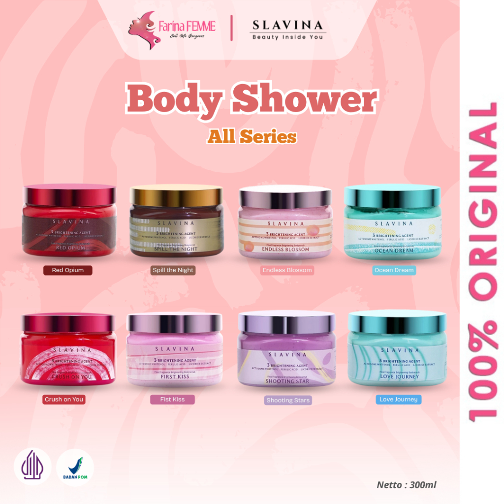 FEMME || SLAVINA Organic Rice Body Scrub Love Journey | Spill The Night First Kiss Endless Blossom O