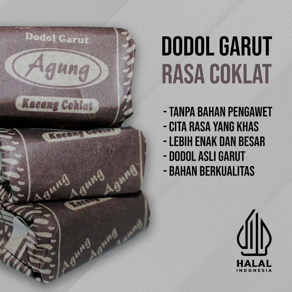 

Dodol Garut Varian Kacang Coklat Dodol Agung makanan khas Garut 1KG - 500GR - 250GR