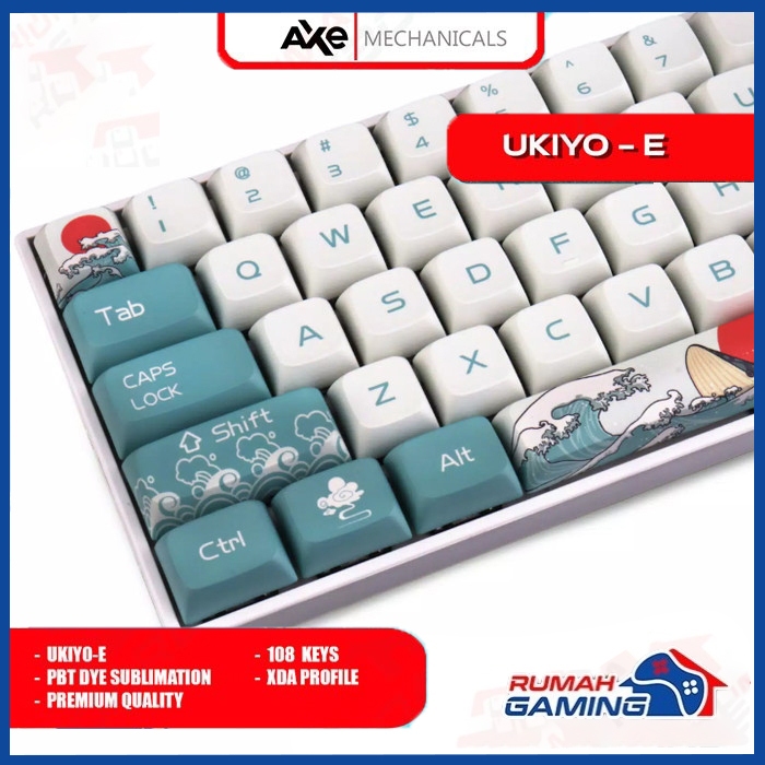 AXE MECHANICALS - XDA - Ukiyo - Ukiyo-E - PBT DYE SUB - Keycap - Keycaps