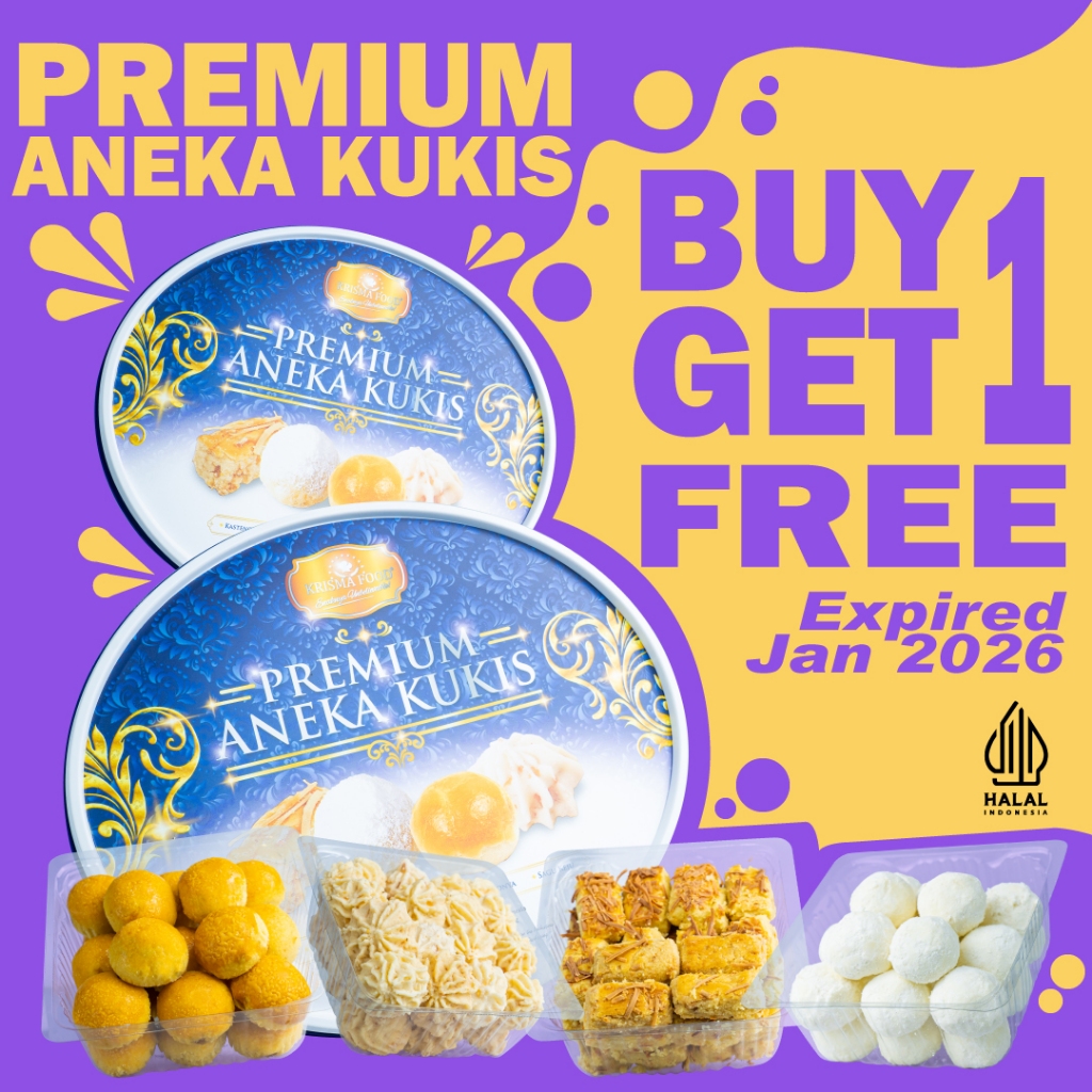 

BUY 1 FREE 1 ANEKA COOKIES SET || KRISMA FOOD