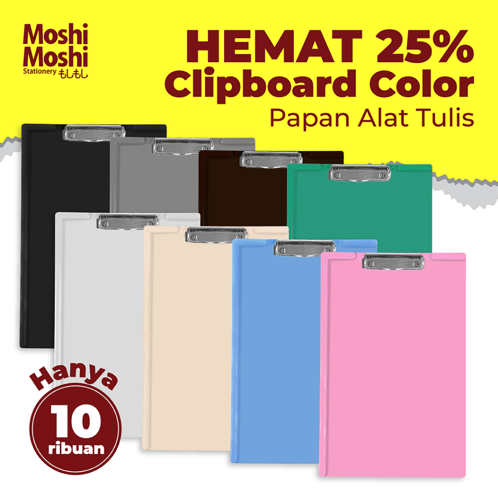 

Clipboard Paper Moshi Papan Alas Tulis Penahan Siku Kertas Ujian Anti Geser