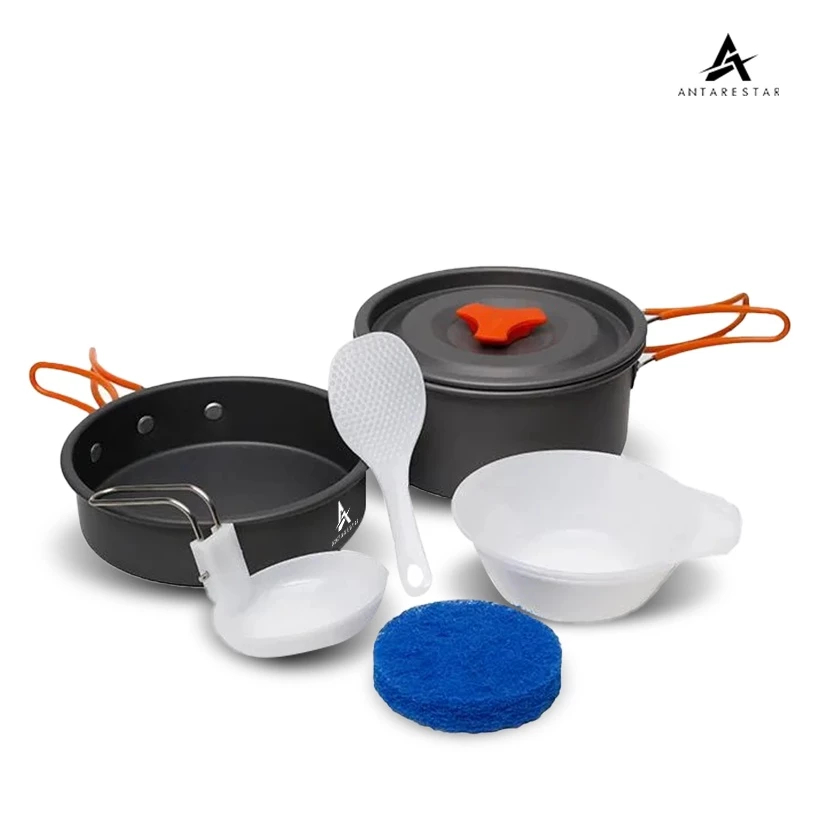 ANTARESTAR Official - Cooking Set Ds 200 - Alat Memasak Panci Set - Nesting Set Camping Hiking Kemah